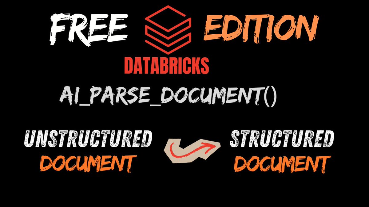 mesudarshan's tweet image. New video: Extract structured data from messy PDFs &amp;amp; documents using @databricks ai_parse_document() 🎥

✨ Unstructured → Structured data
🤖 Powered by Foundation Model APIs
📄 No more manual extraction

👉 Watch the video (link in comments)

#Databricks #AI #DataEngineering