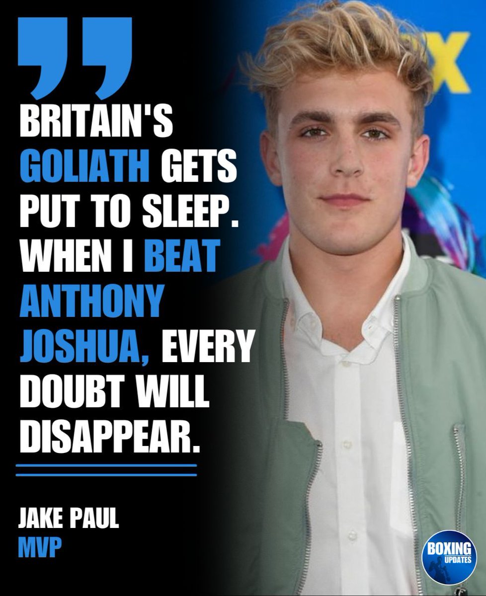 Boxing_Updates1's tweet image. When i beat Joshua, every doubt disappears!
Can Jake last longer than 1 round❓️😳

#Boxingupdates #Boxing #Jakepaul #Anthonyjoshua #Joshuapaul