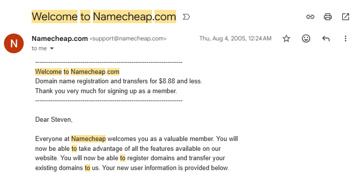 scrsteven's tweet photo. @MichaelCyger @Namecheap @TonyNames https://t.co/1oz3k0ULQu