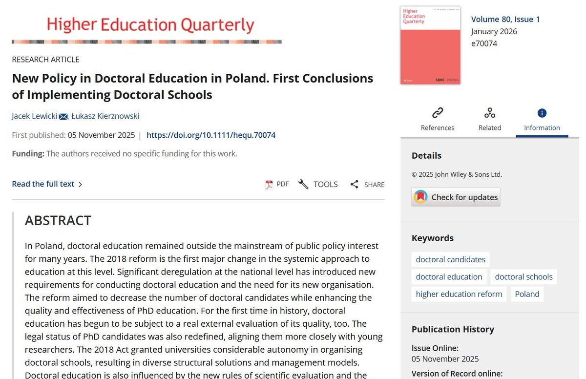 Jakie wnioski płyną po pierwszych latach od wdrożenia w Polsce reformy kształcenia naukowców w postaci szkół doktorskich? Co się udało, co nie i z jakich powodów? Kto doprowadził do fasadowości niektórych zmian? I jakie lekcje z polskiej reformy mogą wyciągnąć inne państwa,