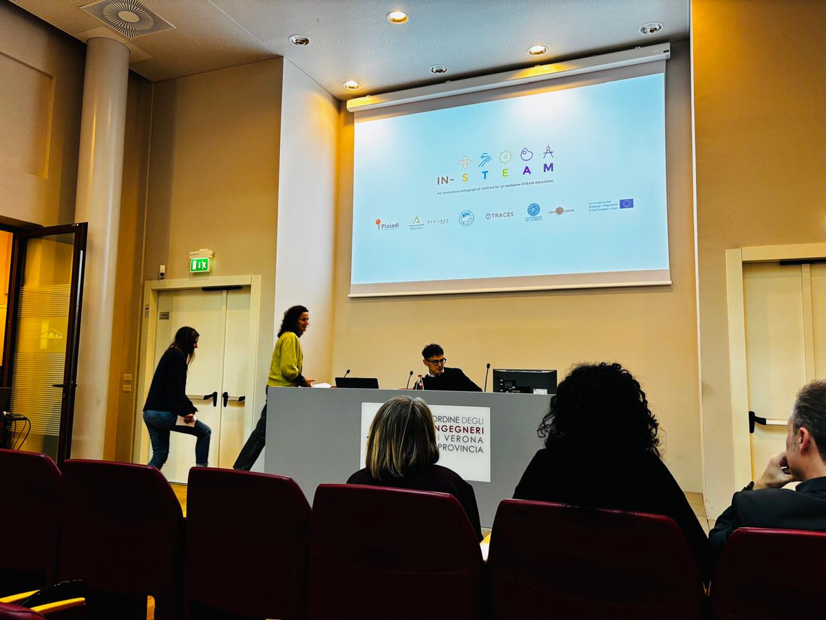 Insteamproject's tweet image. During the afternoon session of the #INSTEAM International Conference held in Verona (Italy), we held a hybrid (online and in-person) round table to share experiences about inclusive STEAM practices, with talks from France, Italy and Spain.

#STEAMEducation #InclusiveTeaching