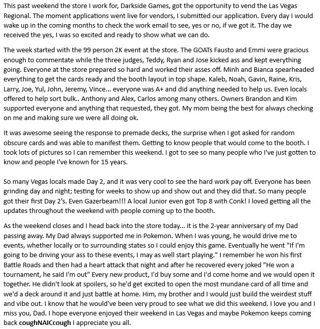My thoughts on this weekend from the vending side.
