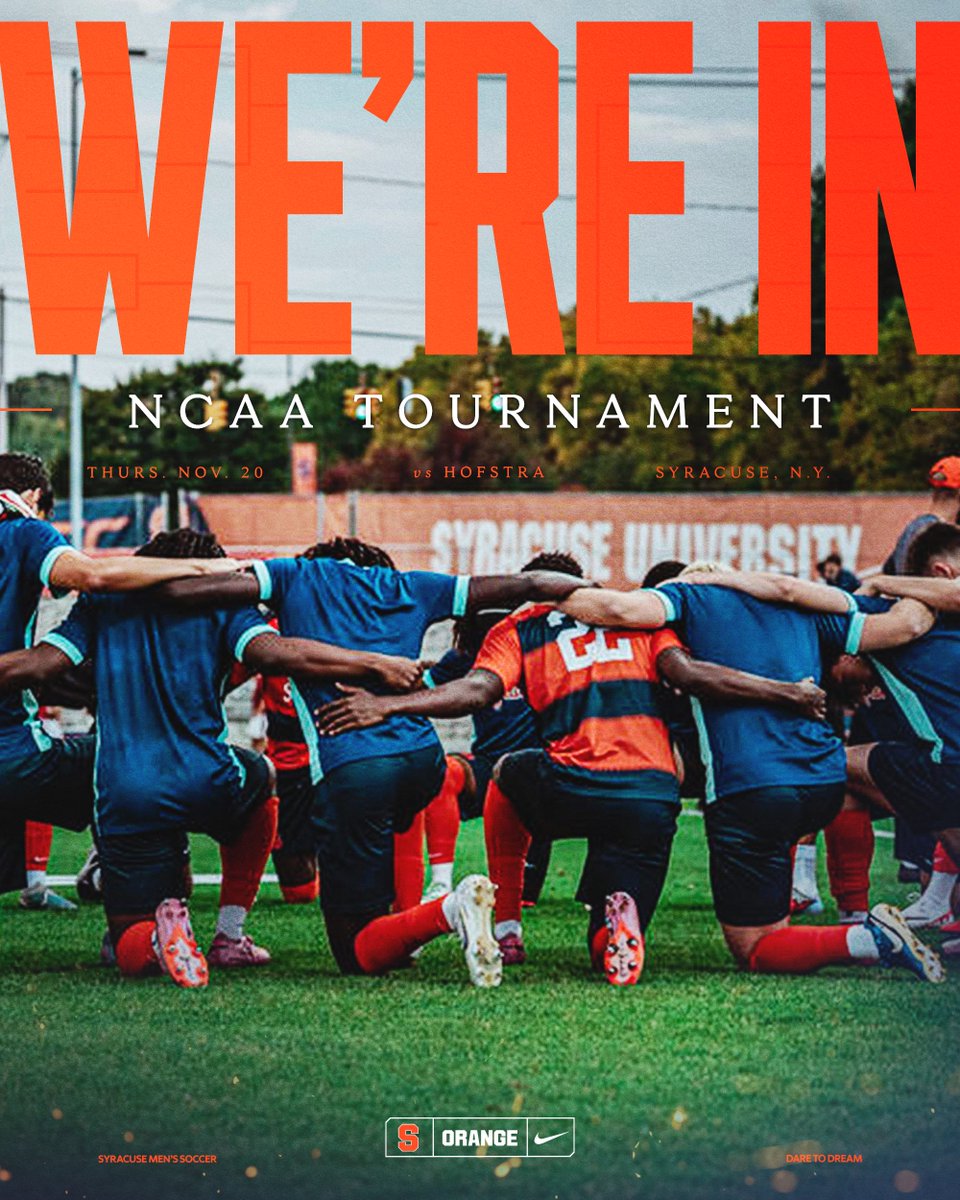 CuseMSOC's tweet image. TICKET = PUNCHED🎟️

...AND we are HOSTING!

Round 1️⃣
🆚 Hofstra
📅November 20, 2025
📍SU Soccer Stadium

#DareToDream