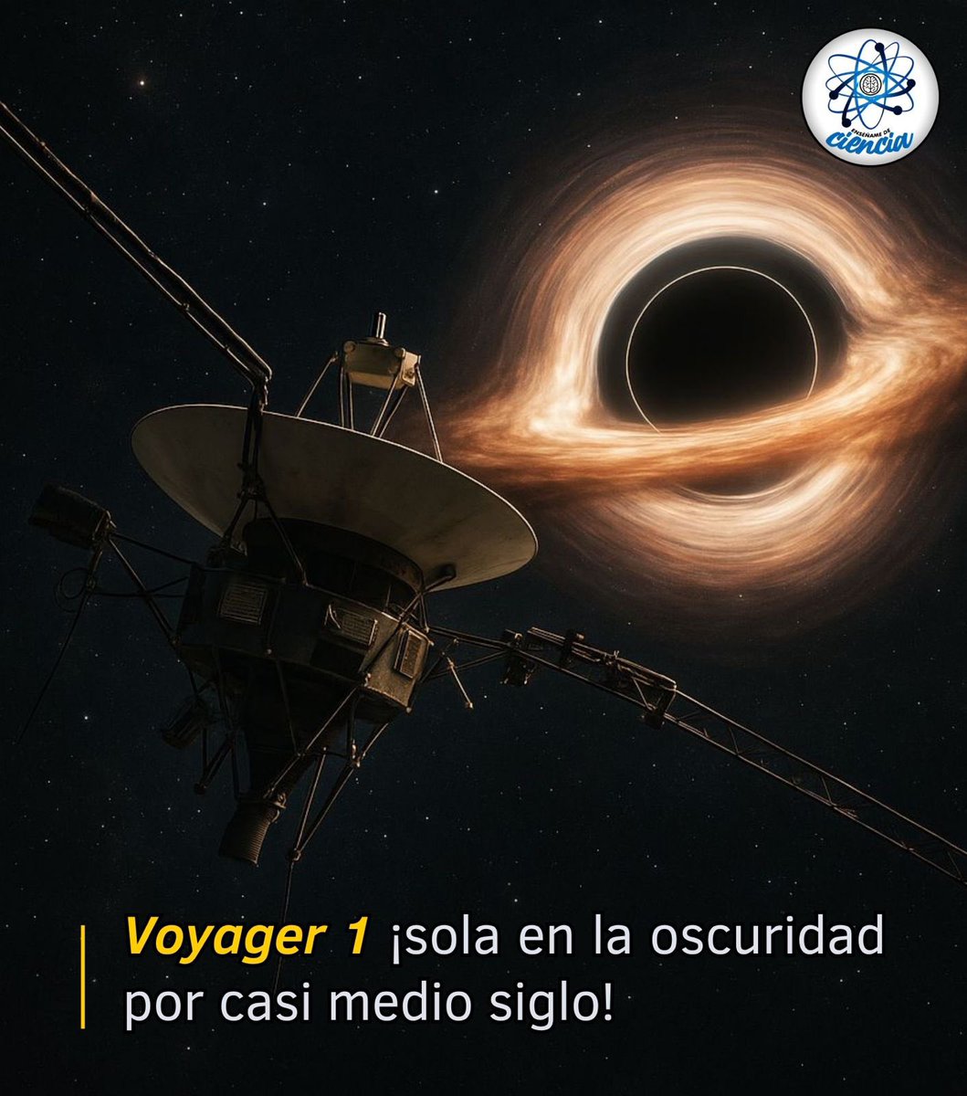 EnsedeCiencia's tweet image. A más de 24 mil millones de kilómetros de casa, una pequeña nave (del tamaño de un automóvil) continúa deslizándose por la negrura infinita. Es Voyager 1, lanzada en 1977, y desde entonces no ha dejado de avanzar, incansable, durante casi medio siglo.

Lleva consigo un disco de…