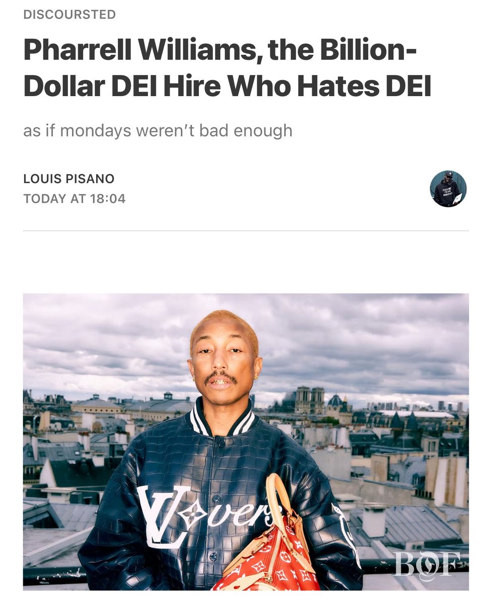 LouisPisano's tweet image. also: some words for Pharrell in today’s DISCOURSTED.

bit.ly/4o2iq10
