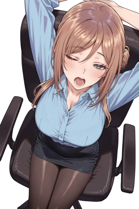 OL莉波(その2) 伸びしてるとこ(SFW)