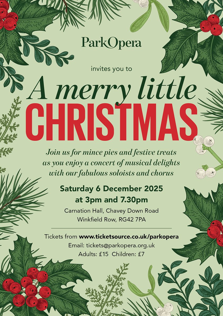 ParkOperaUK's tweet photo. Christmas is a’coming and rehearsals for our annual Christmas concert are in full swing! 

With a mixture of popular favourites, traditional carols, mince pies and mulled wine - this is always a lovely event! Join us and add some sparkle to the start of your festive season! https://t.co/dq7wnzP0ej