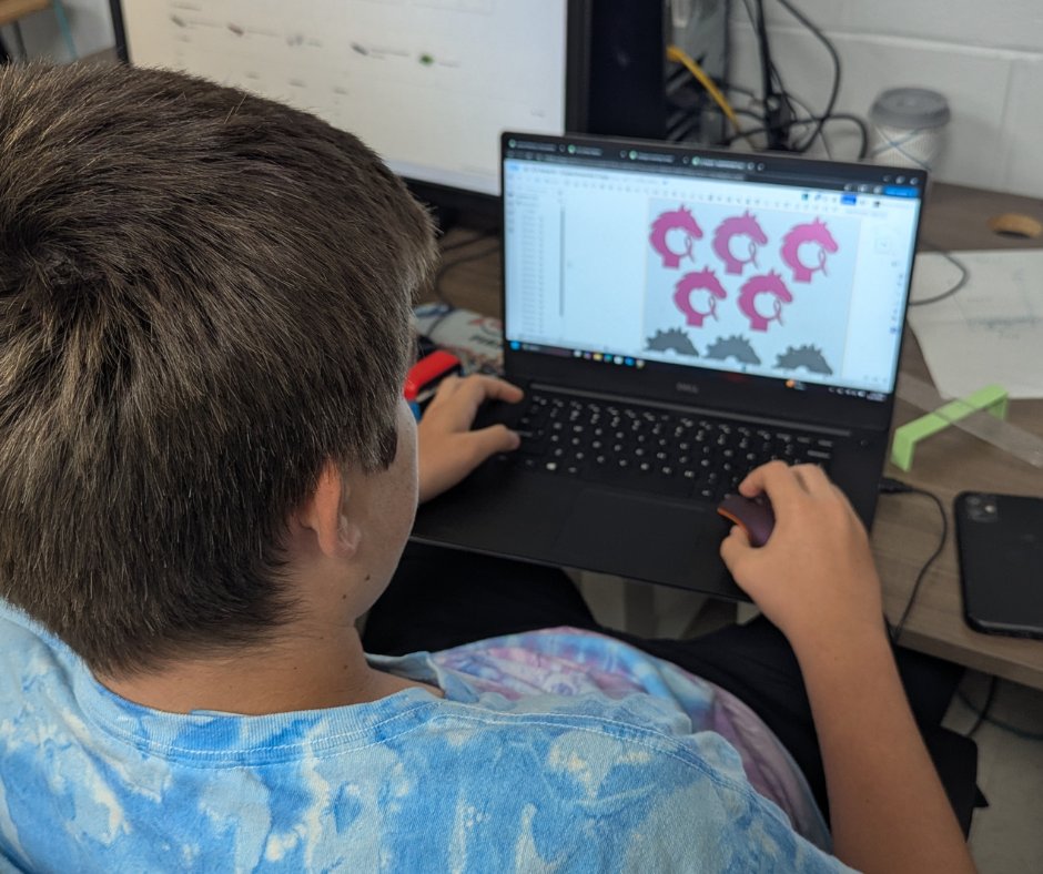 LakotaRobotics's tweet image. Our CAD students teamed up with mentor Bob to design the awards for the Cullen's Cancer Clash Tournament. They created the design in CAD, 3D printed the base, and laser-cut the metal top. We’re so proud of their hard work and creativity! 
#LakotaRobotics #STEMEducation #CADDesign