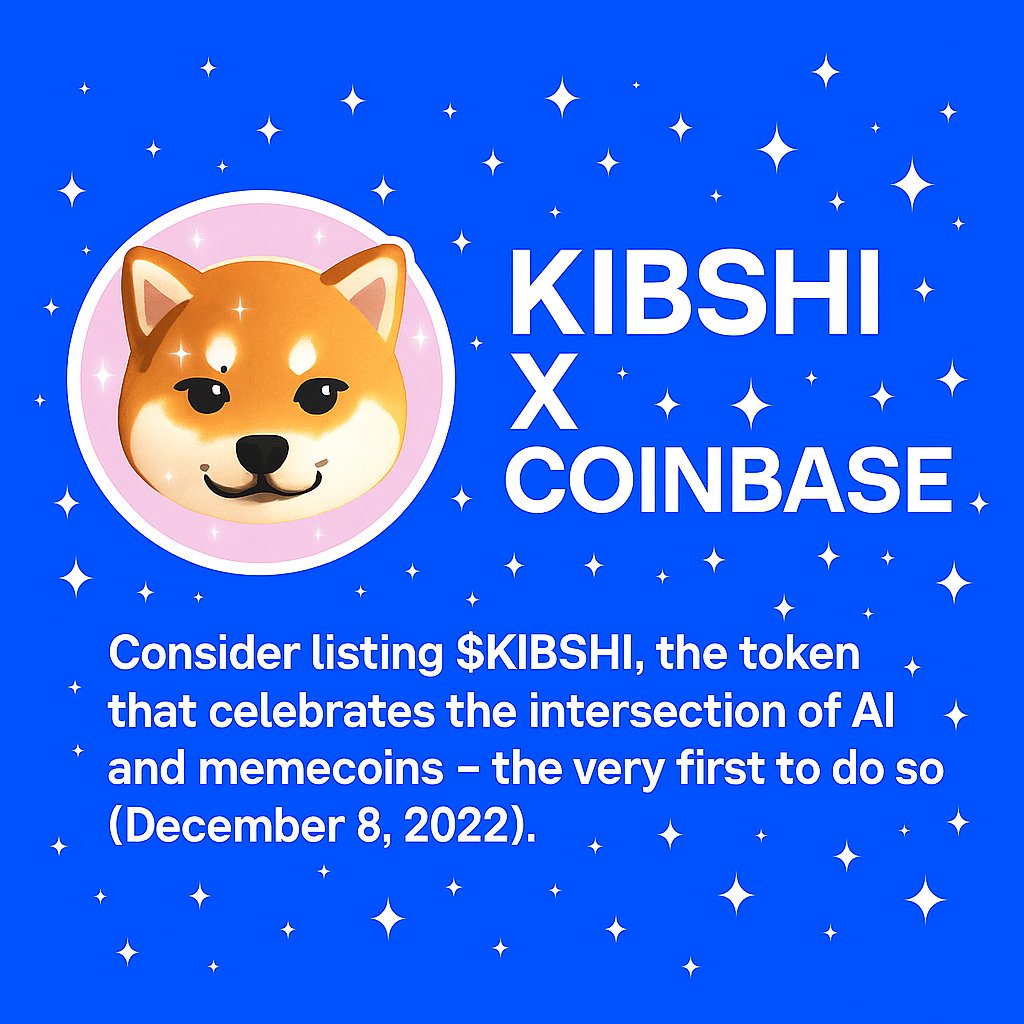 Day 5 of asking <a href="/jessepollak/">jesse.base.eth</a> and <a href="/brian_armstrong/">Brian Armstrong</a> to consider listing $kibshi on Coinbase, be the first major CEX to do so!