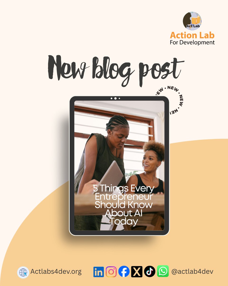 ActLab4Dev's tweet image. What’s the one AI skill every young entrepreneur must have in 2025? We reveal that, and four more essentials, in our new blog. @ActLab4Dev is here to help you prepare for an ethical, AI-driven future. 🚀 Read the article here: actlabs4dev.org/5-things-entre…
 #AIEthics #EthicalAI