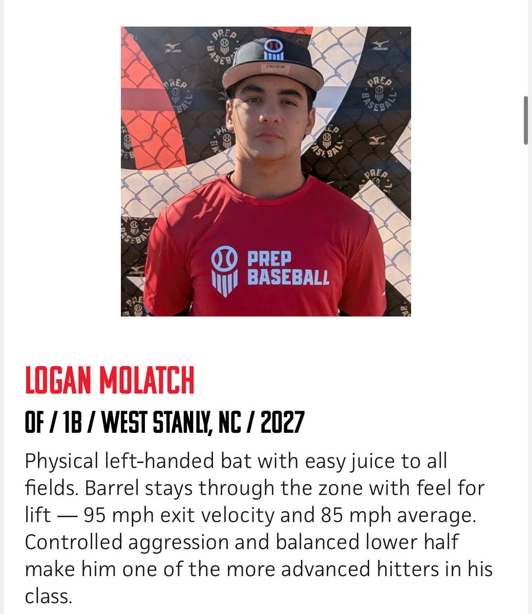 LoganMolatch's tweet image. Enjoyed the @PrepBaseballNC Charlotte Fall ID. Looking to build on this during the offseason and be even stronger for spring.

@QCCorndogsBSB @CBenson49 @ehull49 @BaseballWSColts