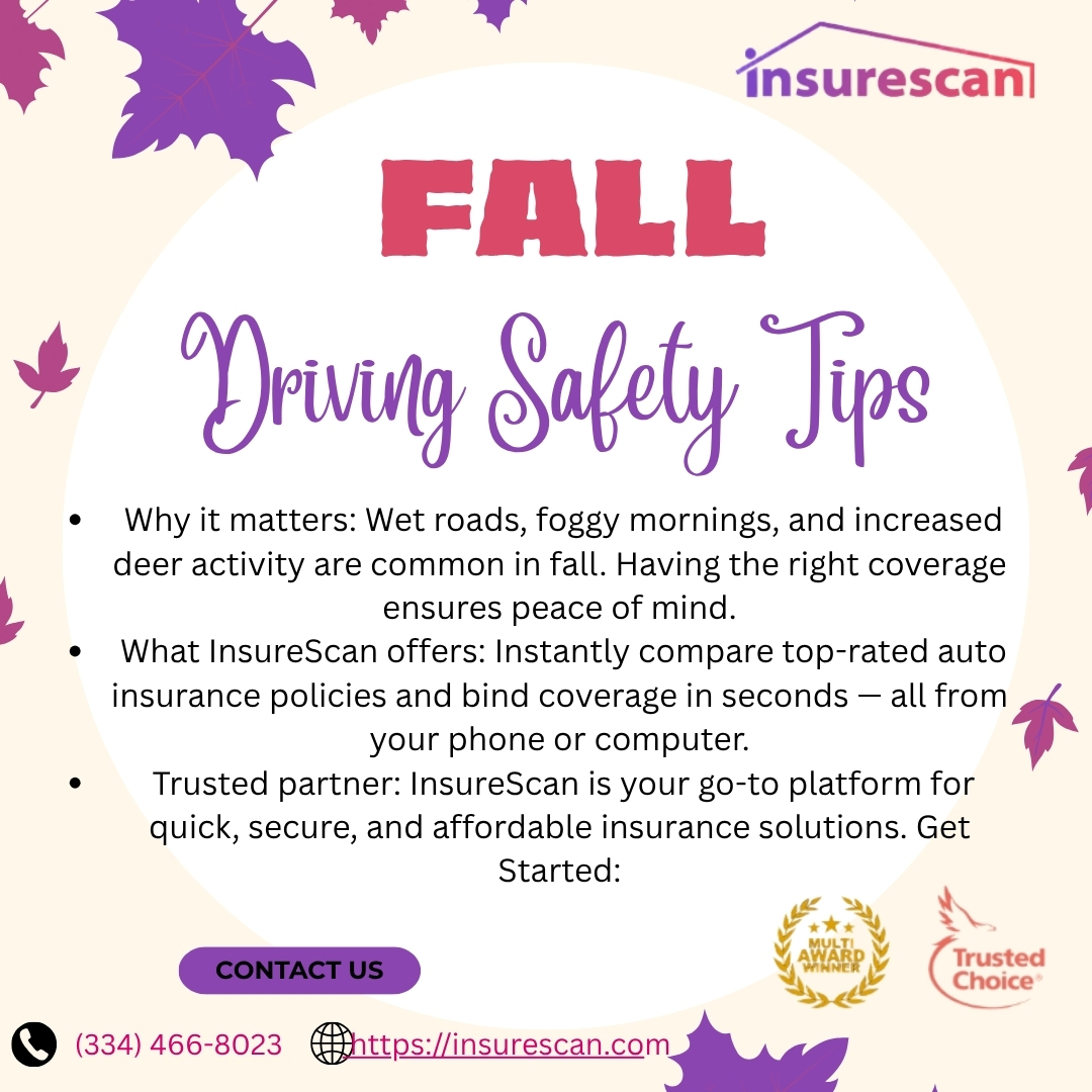 insurescan's tweet image. Drive confidently this fall with InsureScan — compare and bind your auto insurance in seconds and experience Southern hospitality with cutting-edge technology! #AutoInsurance #FallDriving #SouthernService #TechInnovation #InsureScan #DriveSafe #InsuranceMadeEasy #Expansion
