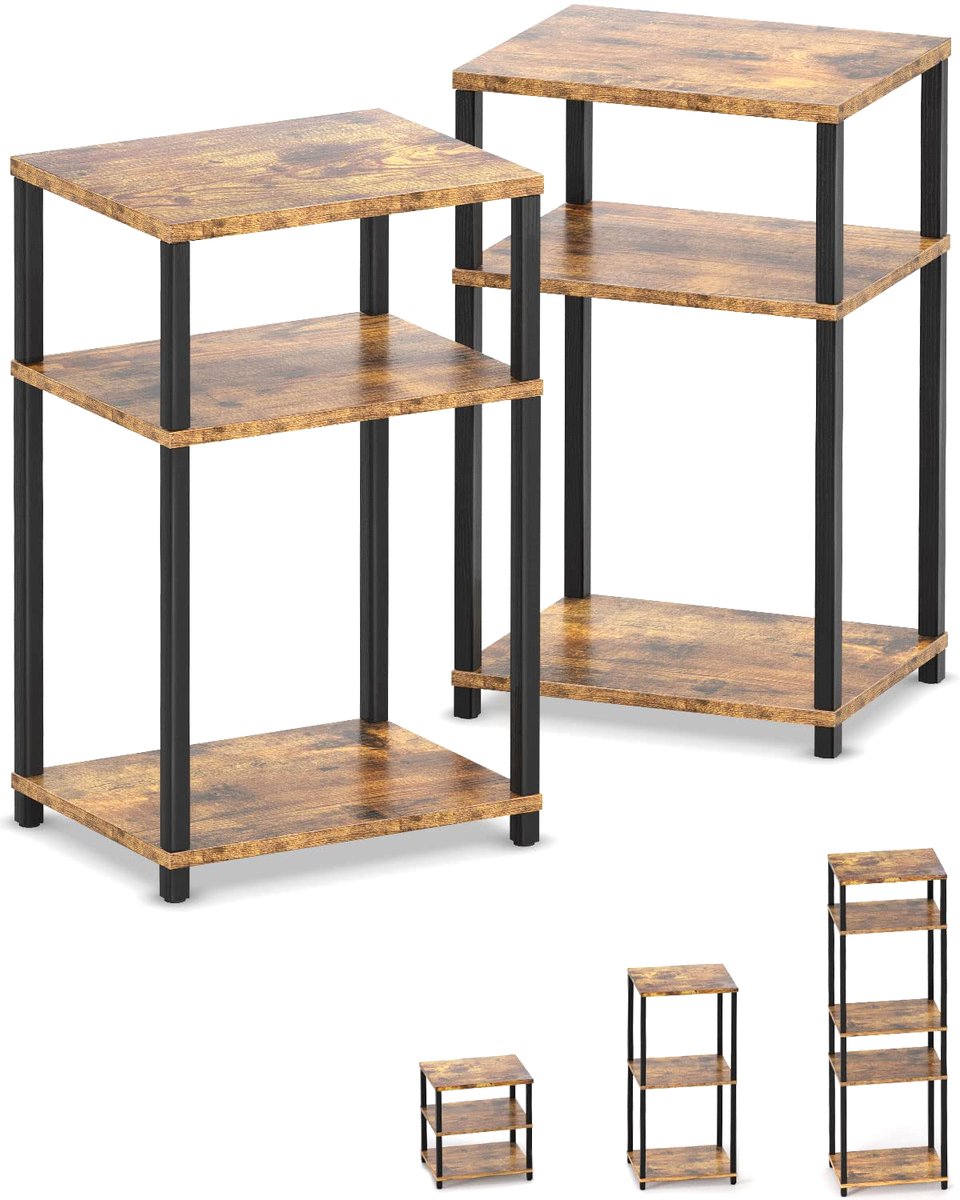 HomeDesignStuff's tweet image. WOODYNLUX End Table Nightstands Set of 2, 3-Tier Bedside Tables, 5-Tier Shelf Bookcase, Nightstand Accent Table for Couch, Living Room, Bedroom, Rustic Brown and Black, Easy Assembly.

 Rating ⭐ : 4.7
 Check Amazon price &amp;gt;&amp;gt; 🔗 : amzn.to/3pdwA6N