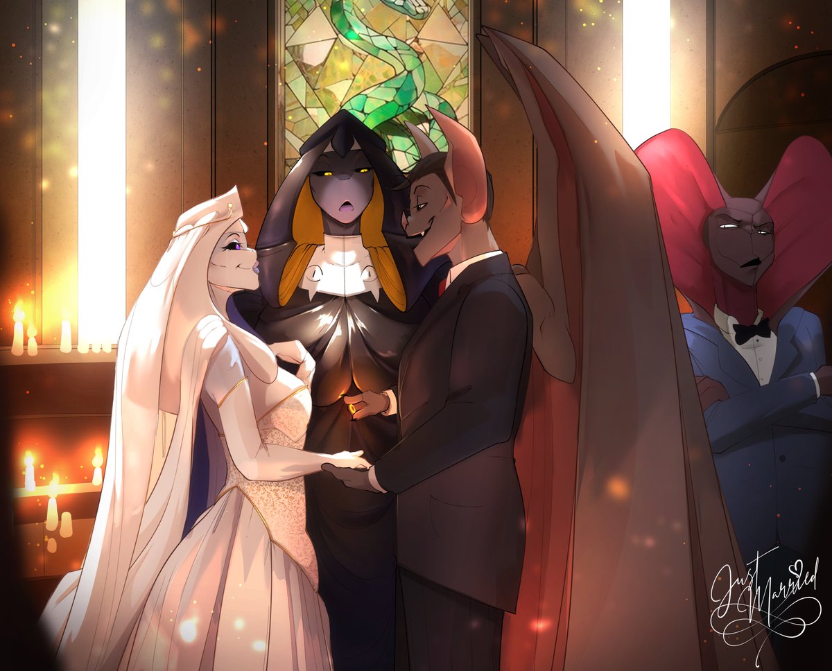 COMM (P-site): A beautiful wedding for one of the snake sis! Ebony is so Beautiful in that dress

Vermillia clearly don't wanna be there

And Nami...well....you can clearly see by her smile that she is happy to be there officializing it!