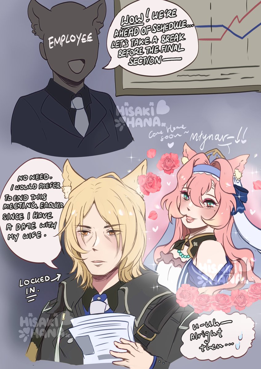 [⚔️🌷] Mlynar x Daphne (OC)
==
based on something that happened at work today 😂

#mlyphne #AKYume #ArknightsYume