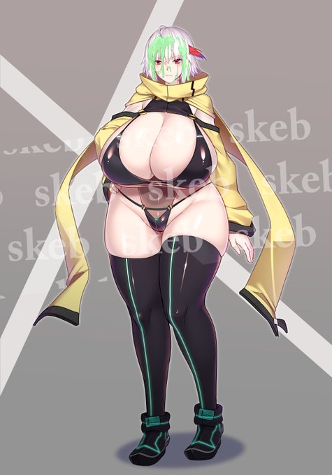 skebでリクエストいただいたサイバーパンク系ムチムチ女子!ご依頼ありがとうございました!