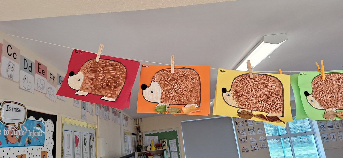 KilcloonPrincip's tweet image. Like the autumnal season, the junior infant classroom is full of vibrant colour and artwork👏