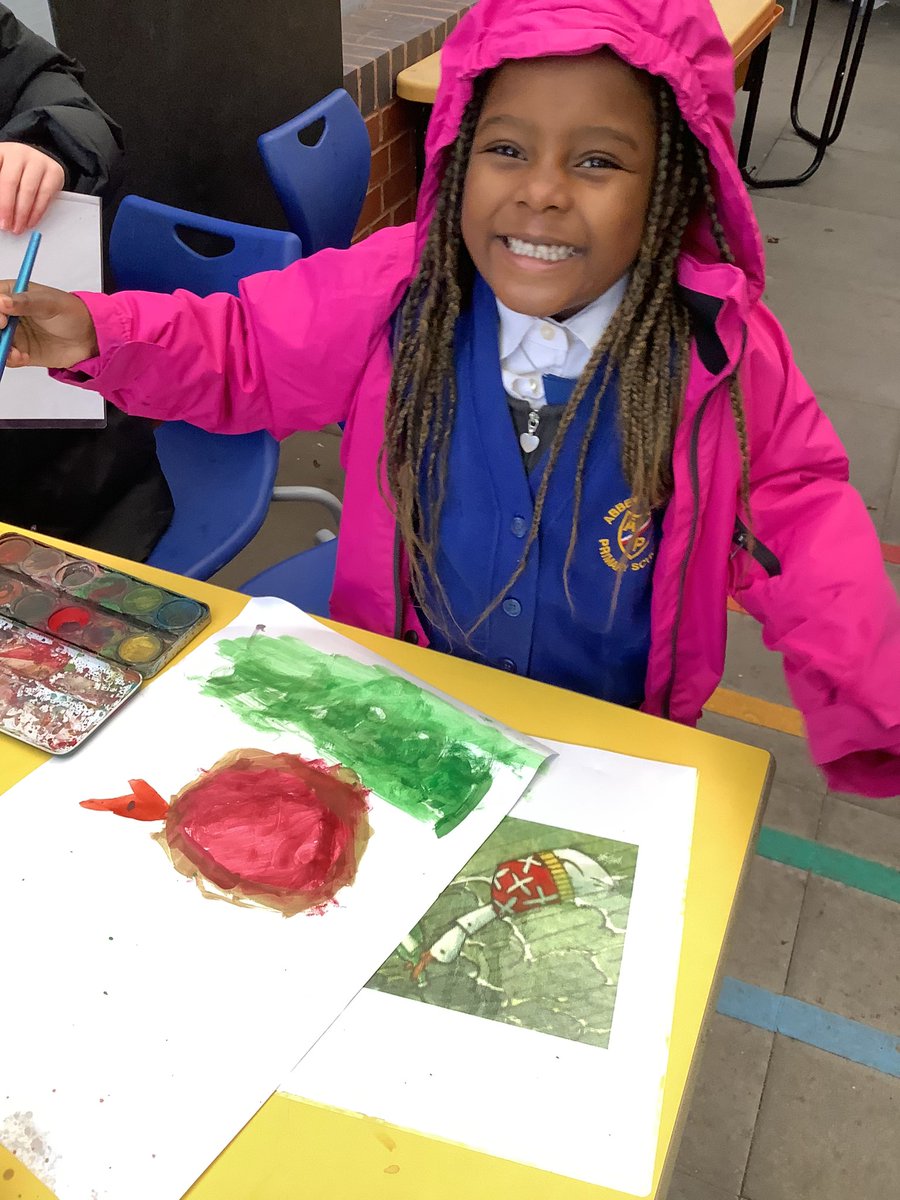AbbeyPrimary's tweet photo. Some amazing painting in #enhancedprovision #Y1#English #Art. Painting characters from our story Lost in the Toy Museum. https://t.co/esBiRkc1Cp