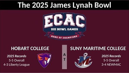 MaritimeFB's tweet image. Excited for one more opportunity! Proud to announce we’ll be hosting the 2025 James Lynah Bowl against Hobart College. 

#WARFACE | #TIDAL