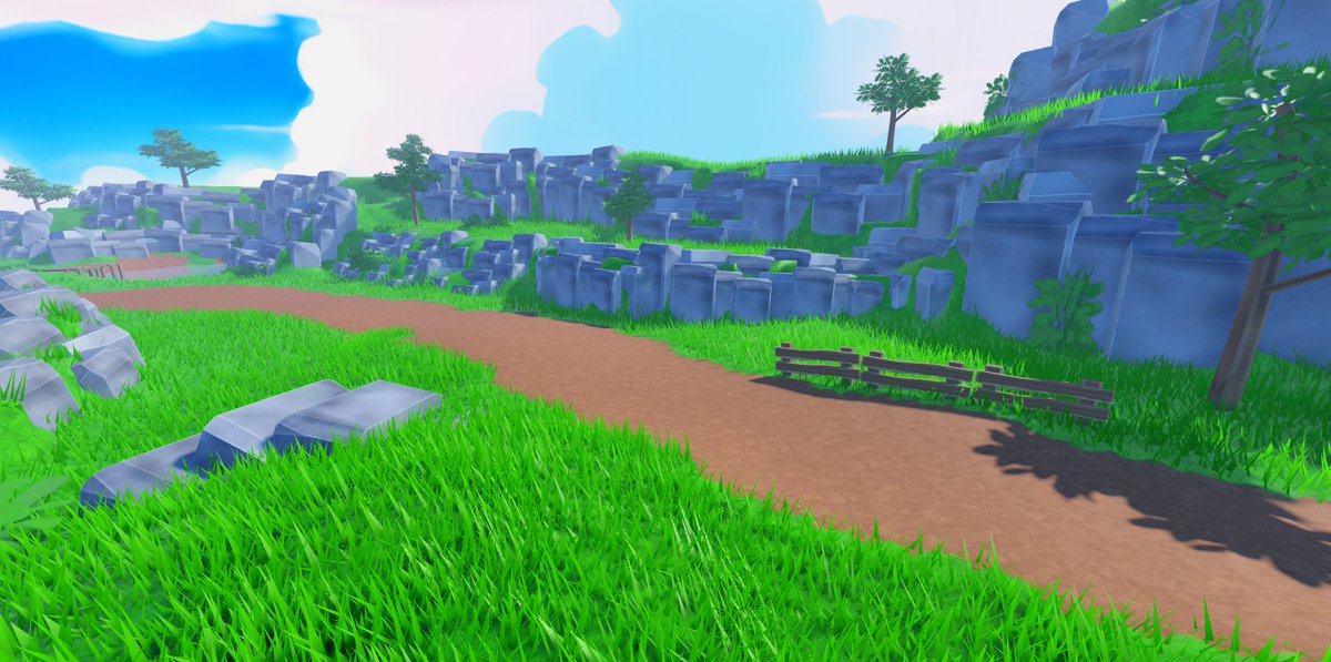 NorisDevv's tweet image. Stylized environment I did for practice, hand painted assets with custom models and everything🤩
 Pro builder for hire, comms slots 2/4 open💸
Hit me up with any project, discord - norismg✍️
#ROBLOX  #RobloxDev #robloxbuilding  #stylized