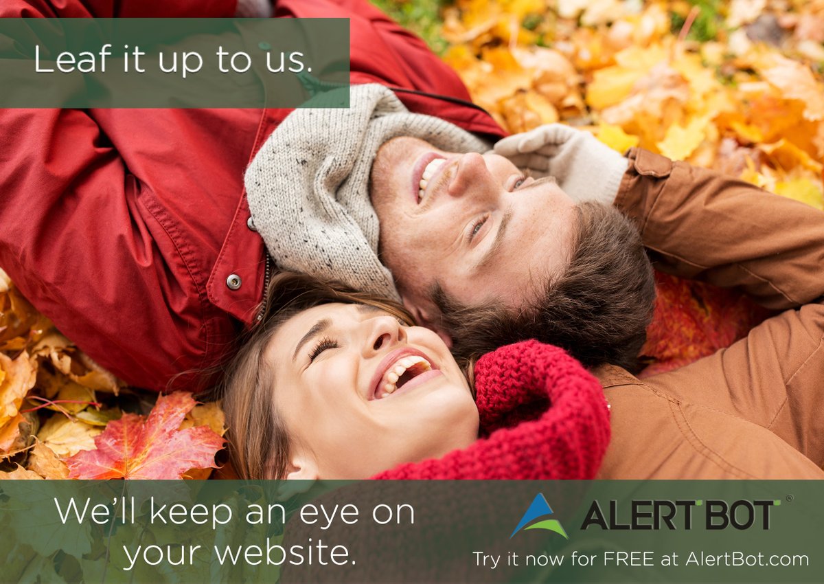 InfoGeniusInc's tweet image. Leaf it up to us. 🍂🍁
We&apos;ll keep an eye on your website.

Try AlertBot absolutely FREE today - AlertBot.com

#webperf #autumn #webperformance #websiteperformance