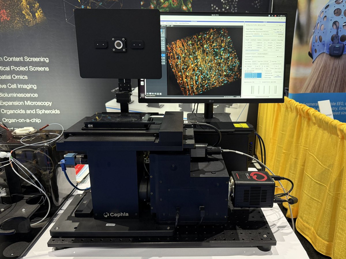 cephlainc's tweet image. Cephla is at #SfN2025. Come to our booth at 3217 to check out our Squid+ spinning confocal and fluidics system + learn how we help accelerate developing/disseminating/adopting new methods and scale data production capacities! 
#HCS #LiveCell #SpatialOmics #ExpansionMicroscopy