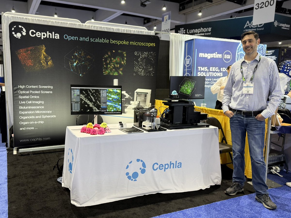 cephlainc's tweet image. Cephla is at #SfN2025. Come to our booth at 3217 to check out our Squid+ spinning confocal and fluidics system + learn how we help accelerate developing/disseminating/adopting new methods and scale data production capacities! 
#HCS #LiveCell #SpatialOmics #ExpansionMicroscopy