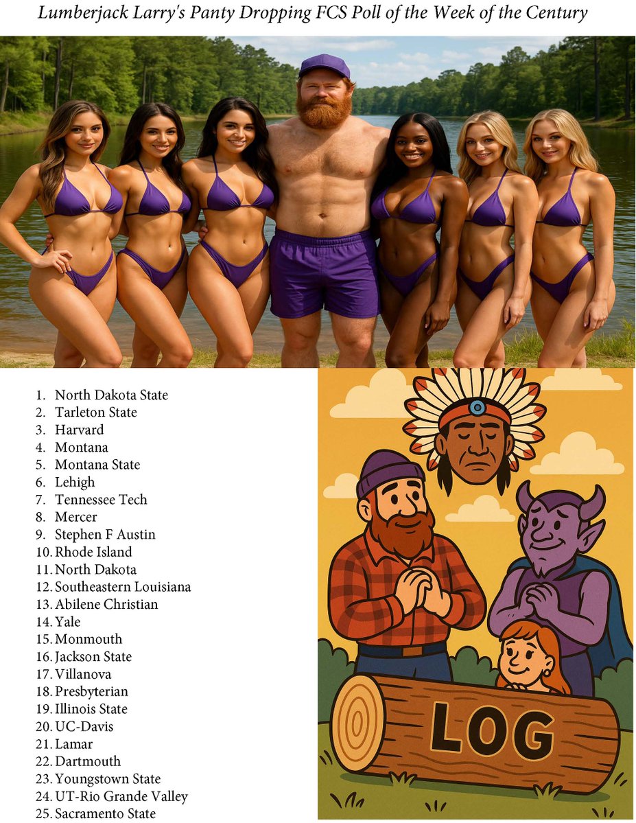 BigAxeLarry69's tweet image. Larry&apos;s Panty Dropping FCS Poll of the Week of the Century.