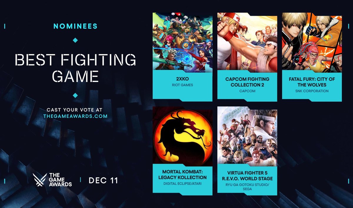 Saiu a lista dos indicados a melhor FG de 2025 pela <a href="/thegameawards/">The Game Awards</a> , e nós iremos acompanhar em live junto com vcs, no nosso canal, ja separa a data
<a href="/2XKObrasil/">2XKO Brasil</a> <a href="/biachunli/">Bia Chun-Li - Mamãe cansada 😴 🇭🇰 🇺🇦</a> <a href="/biachunli/">Bia Chun-Li - Mamãe cansada 😴 🇭🇰 🇺🇦</a> <a href="/brazzfgcbrasil/">BRAZZ FGC</a> <a href="/FATALFURY_PR/">FATAL FURY: City of the Wolves</a> <a href="/fgcbrasil/">FGC Brasil!</a> <a href="/snk_esports_hub/">SNK Esports Hub</a> <a href="/andre_m_asai/">andre.m.asai</a> <a href="/KICKTournament/">KICK Tournament</a>