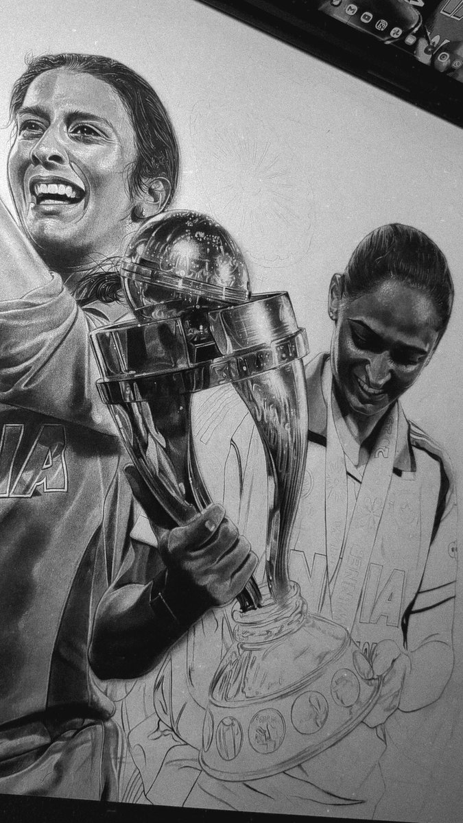 the world cup trophy is finally taking shape! 😍
always love the challenge of drawing a trophy 🏆
50+ hours into the artwork of our world champions! 🇮🇳

how's it coming along? 😀