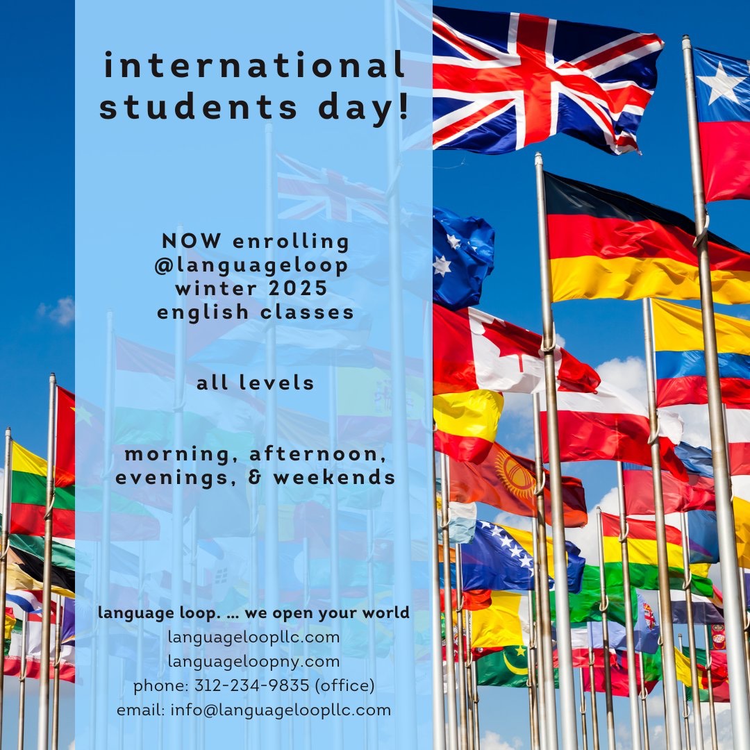 LanguageLoop's tweet image. 🌎🌏 we teach students from all over the world @languageloop 💬

free level evaluation with appointment 

native instructors only

choose between a group class session or private lessons 

for course fees and scheduling, please contact us today 😊

chicago:…