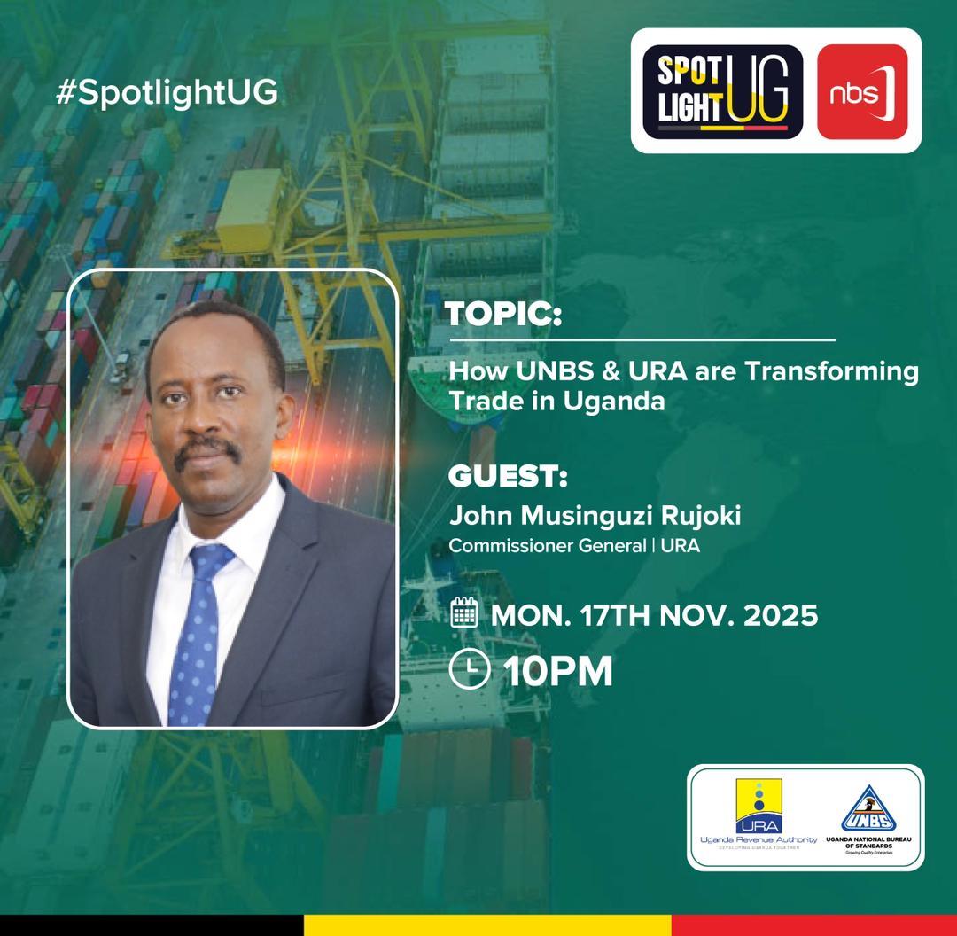 Top leadership from <a href="/URAuganda/">Uganda Revenue Authority</a> , <a href="/UNBSug/">UNBS</a> and <a href="/mofpedU/">Ministry of Finance</a> weigh in on the future of trade and standards in Uganda -  live on <a href="/nbstv/">NBS Television</a> #SpotlightUG <a href="/SimonKaggwaNjal/">Simon Kaggwa Njala</a>