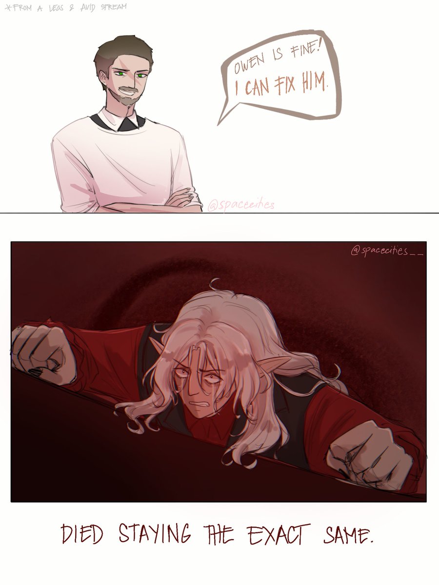 spacecities_'s tweet photo. //vampires smp spoilers

i remembered that one moment in Legs and Avid's stream about Scott and Owen and had to laugh at the irony. lmao

#VampiresSMP #vampiressmpfanart https://t.co/TM8d8sv2pc