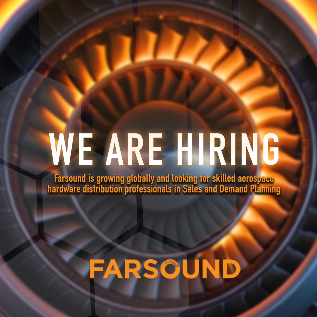 📢#Farsound is growing and we are hiring!
We are looking for talented people in Sales and Demand Planning to join our global #aerospace team. If you love #aviation and want to be part of a fast growing international business, we want to hear from you.
🔗 farsound.com