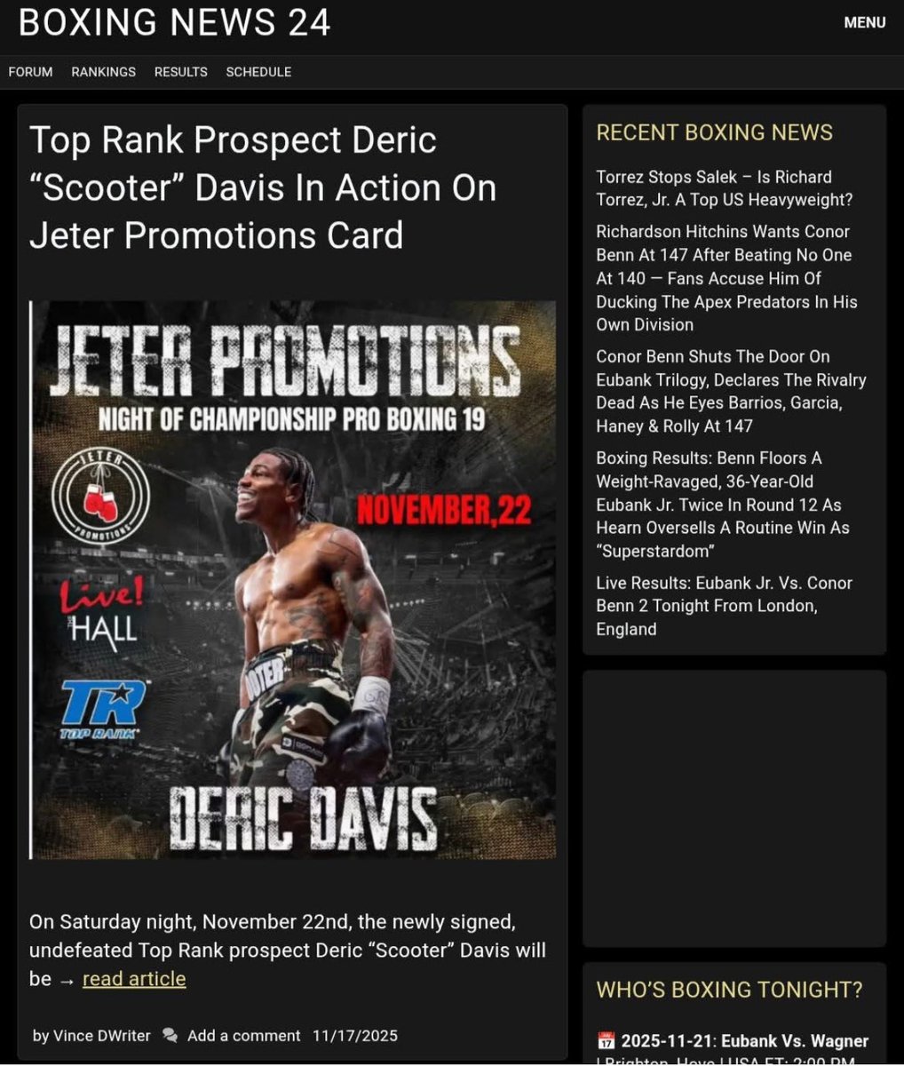 DWriterVince's tweet image. Click link to read article I wrote on @iamscooterdavis @JeterPromotions 

dlvr.it/TPJqCY