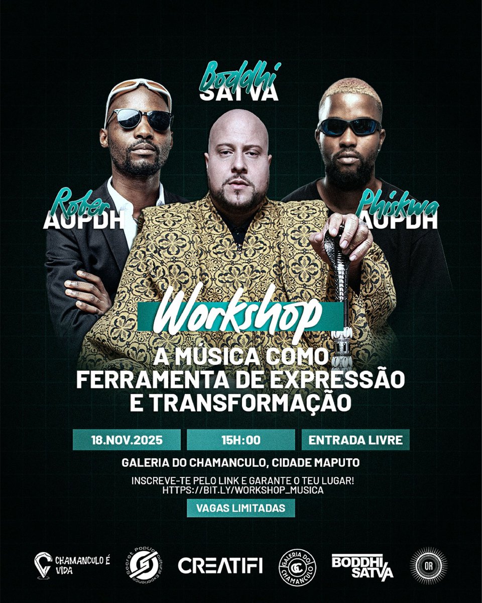 pucunuchaa's tweet photo. Amanhã ás 15h, na Galeria do Chamanculo. 
Conversa e criação de um beat ao vivo.  💫 Boddhi Satva e @aopdhcrew
Para inscrições m: https://t.co/LBSmCyKwJA https://t.co/ZkOOCXz7Nj