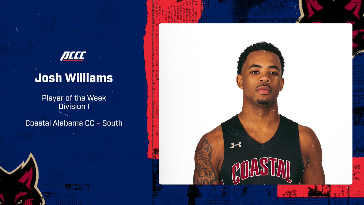 Week One Player of the Week

Congratulations to Josh Williams of <a href="/CoastalSouthMBB/">Coastal-South 🏀 🐾</a>  on being named <a href="/acccathletics/">ACCC</a> Division I Men's Basketball Player of Week.