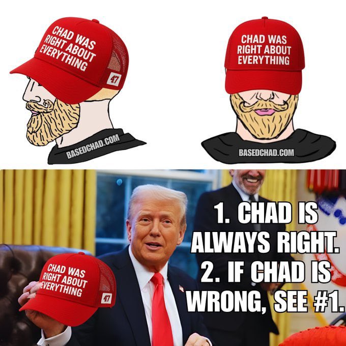 <a href="/CryptotwitsHQ/">Cryptotwits</a> $CHAD was right about everything 🧢