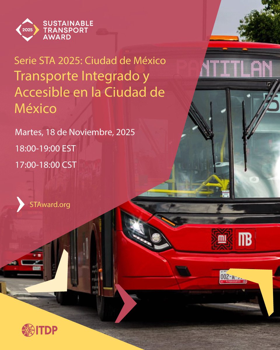LaSEMOVI's tweet image. ✨️En la #CapitalDeLaTransformación impulsamos un transporte público integrado y de bajas emisiones mediante la electrificación de la flota de @MetrobusCDMX 🚍⚡️
Únete al seminario web el 18 de noviembre. 
🔗 Registro: itdp.org/event/2025-sta…
 #STA25 #BRT #transporteSostenible