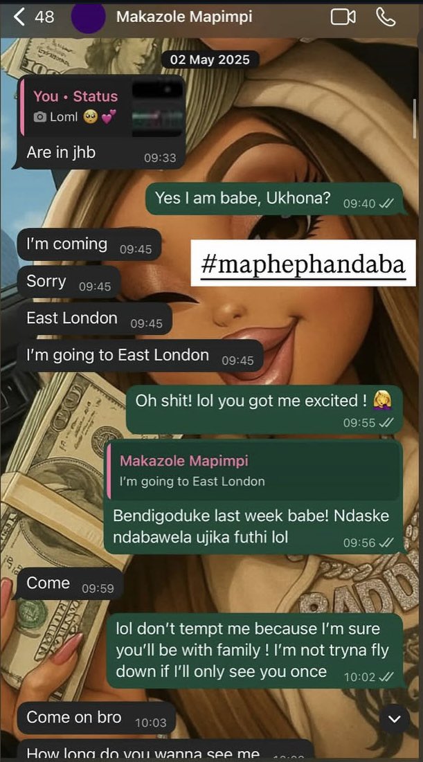 sanelenkosiii's tweet image. Khanya Mtsaka is on a mission to expose Rugby Springboks player Makazole Mapimpi. She has shared proof of their texts, phone calls &amp;amp; ewallet money she’s received from him to various blogs. 
Khanya feels deceived &amp;amp; hurt by Makazole for playing with her emotions knowing he’s…