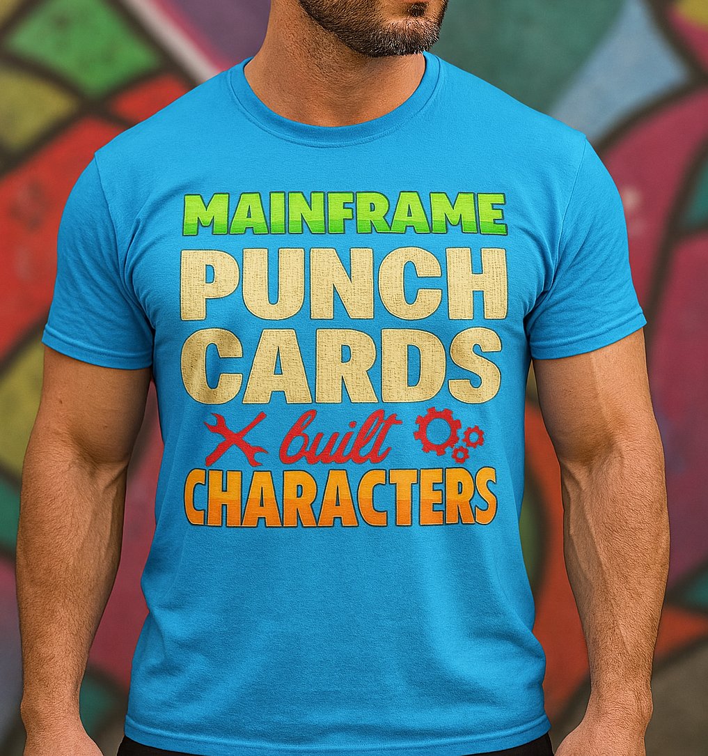 shirtparking's tweet image. Check this out! Let&apos;s Go Retro! &apos;Punch cards didn’t just build programs… they built characters&apos; See this shirt design @threadless  shirtparking.threadless.com/designs/mainfr…  #mainframeprogramming #PunchCardEra #RetroTechVibes #ProgrammerHumor #tshirtdesign #Shirtparking