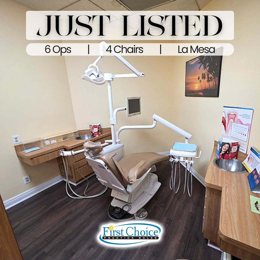 FirstChoicePS's tweet image. New Listing! 🦷 La Mesa Dental Practice

Listing # 25 - 440
Asking $339,000
6 Ops | 4 Chairs

🔹Retiring Seller! Busy Retail Plaza!
🔹Large Practice With Lots Of Patients!
🔹$5,000+ CAP! Great Staff!
🔹Collected $361,051 as of 10/31!

Seller retiring after almost 30 years! Seller…