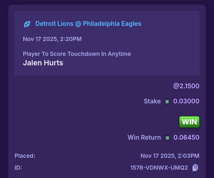 RezolutionX's tweet image. Jalen Hurts bought home the first leg of the 0.1 to 1 Sol Ladder 🔥 

Next bet drops now!