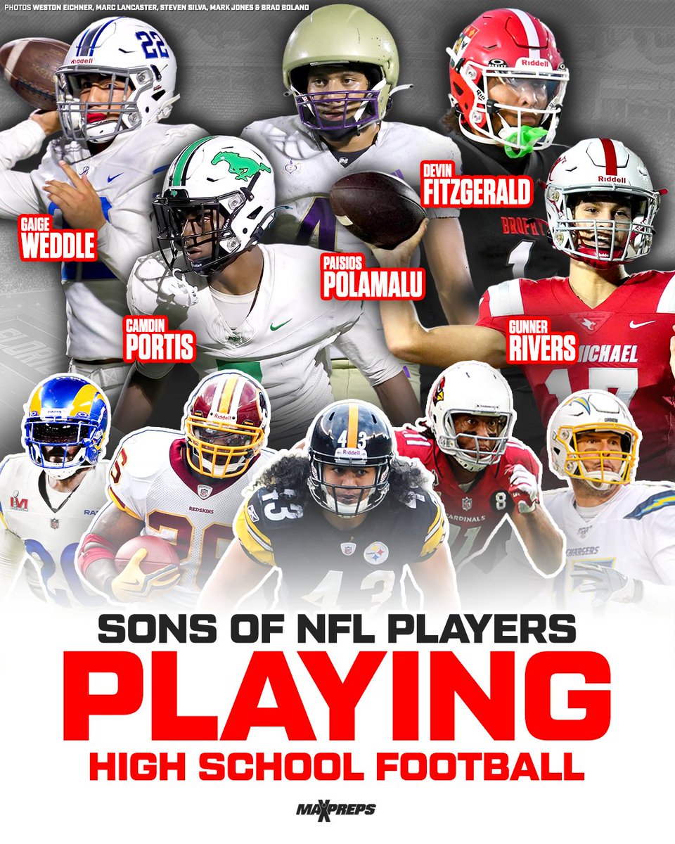 Gunner Rivers, Chris Henry Jr. and Gaige Weddle lead list of sons of former NFL players starring in high school football. 🔥🏈

Full list ⬇️
maxpreps.com/news/bMjnVIHYv…