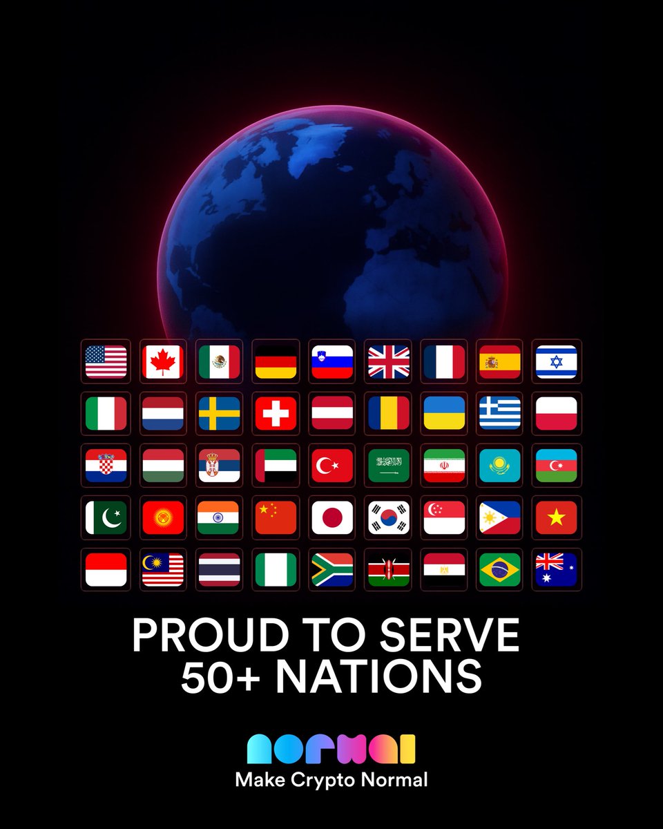 Normal is proud to serve 50+ nations crypto indexes 🌎 

The future of finance has no borders @stellarorg @buildonstellar✨

Making crypto normal for all nations! 😎