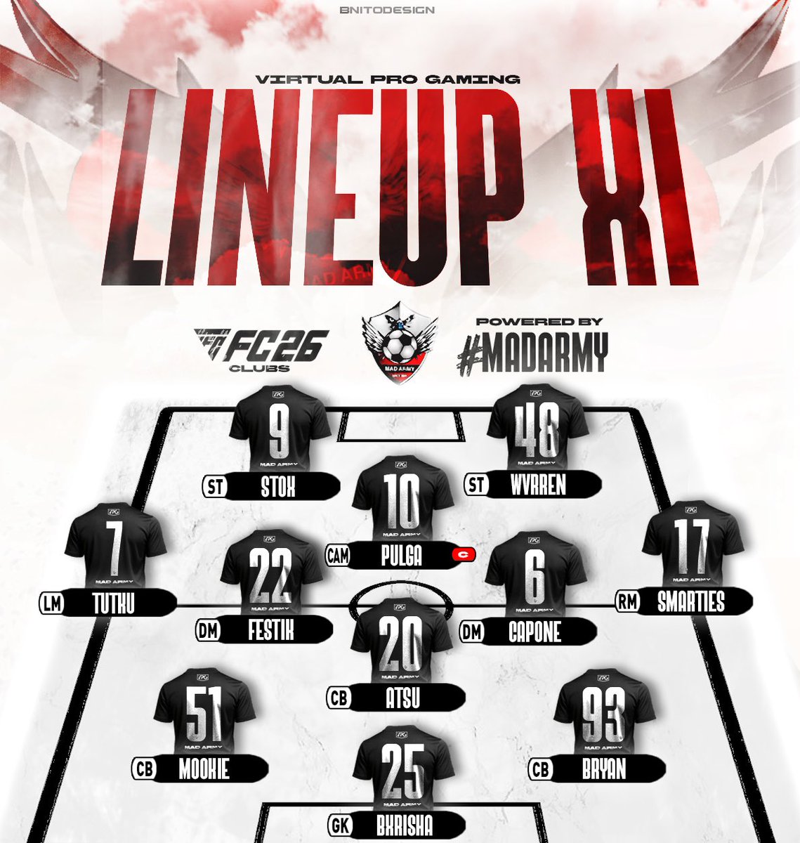 Composition du soir 

L’équipe a RDV avec la <a href="/VPGFrance_/">VPG France</a> L1 

21H15 | <a href="/7VIESSC/">7VIE SSC</a> 
22H40 | <a href="/GenesiumFC/">Genesium FC ⚽️</a> 

Mais aussi en <a href="/VPGPremier/">VPG Esports Premier</a> 🇪🇺

21H45 | <a href="/leoesps_esports/">Leões Porto Salvo Esports</a> 
22H15 | <a href="/IMPACT_VPC/">IMPACT VPC</a> 

Soirée à suivre en direct 

twitch.tv/pulgish

🎨 <a href="/BnitoACM/">𓁹</a>