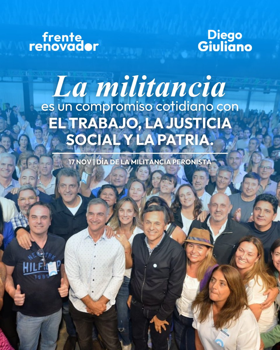 Hoy es el Día del Militante Peronista.

De quienes hicieron de la política un acto de amor por el pueblo, en los barrios, en los sindicatos, en las fábricas, en cada rincón donde la Argentina se pone de pie.

Militar es estar donde hace falta, incluso cuando es difícil. Es