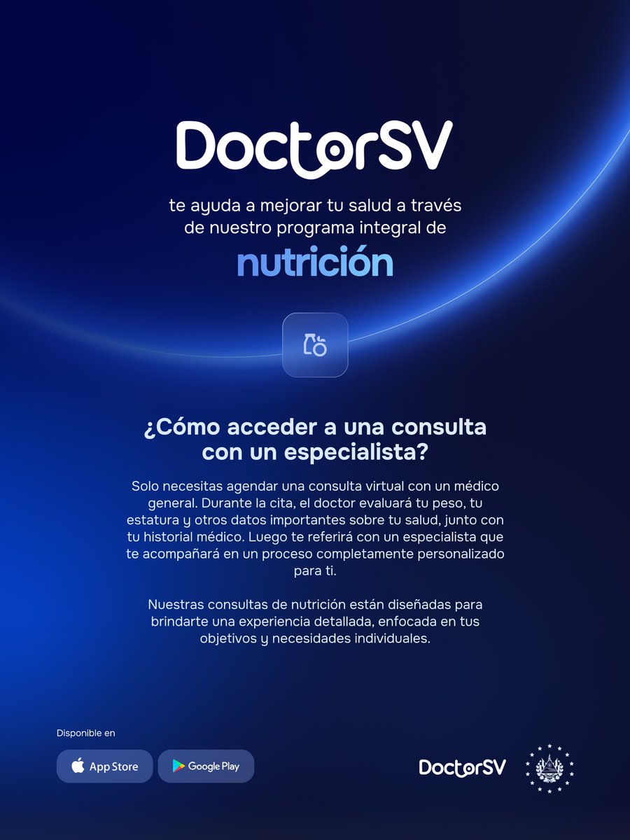 nayibbukele's tweet image. Ahora, @doctorsvapp también incluye Programas de Nutrición asistidos por Inteligencia Artificial, guiados por nutricionistas reales y totalmente personalizados para cada paciente, con seguimiento de metas y ajustes continuos a lo largo de tu proceso.
