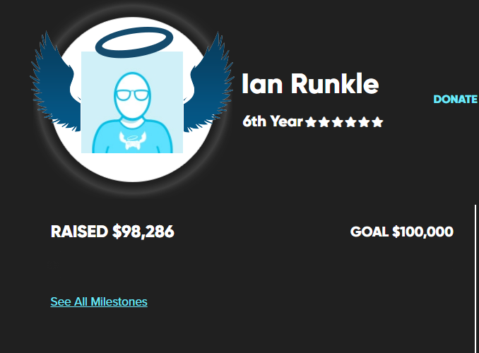 GlammaSooz's tweet photo. Ian Runkle raised $98,268 in his 24 hour marathon live 

If you still want to donate - please do so- it would be great to hit $100,000!!!

https://t.co/crQNfyTuEK https://t.co/GDJJOyrjwq