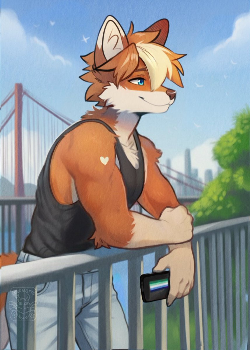 NEW COMMISSION FROM <a href="/FurrMotte/">FurrMotte 🔞</a> 

New phone background hehehe

It looks so amazing 🧡🧡🧡🙌💯💯
#furryartist #furrymuscle #gay #furry #furryartwork